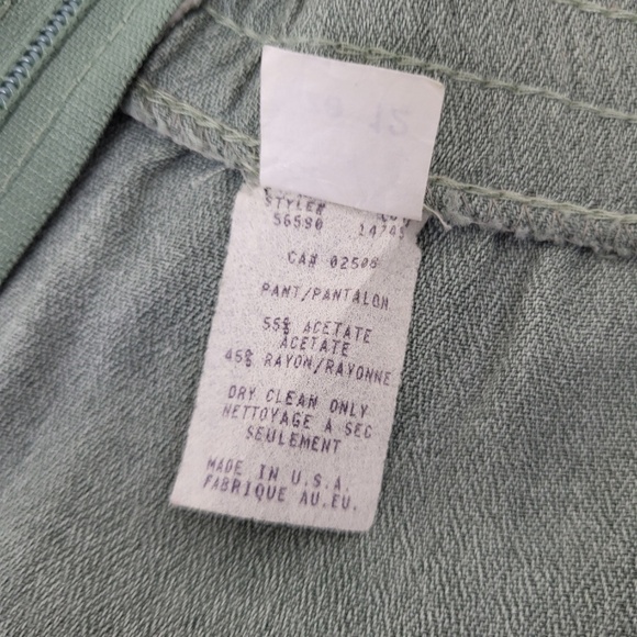 90’s lounge pants olive green vintage straight leg flowy lightweight high rise - Picture 6 of 14